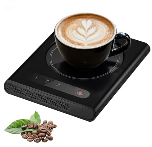 TranRantic Coffee Mug Warmer for Desk, Coffee Cup Warmer with 3 Temperature, Heated Mug with 8-Hour Auto Shut-Off, Thermostatic Tea Warmer Coaster for Cups and Mugs and Candle