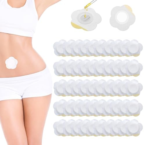 100 Stück Rizinusöl Packung Wrap für Den Bauchnabel, Selbstklebende Rizinusölpackung Spunlace-Tuch Sehr Saugfähig, Stark Saugfähige Rizinusölpackungen(Öl Nicht im Lieferumfang Enthalten)