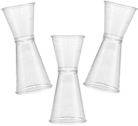 NULYLU 3pcs Large Double-Sided Reusable Reusable Ounce Jigger Measuring Cups for Wine Spirits Cocktails Home Bartending Bar Tools