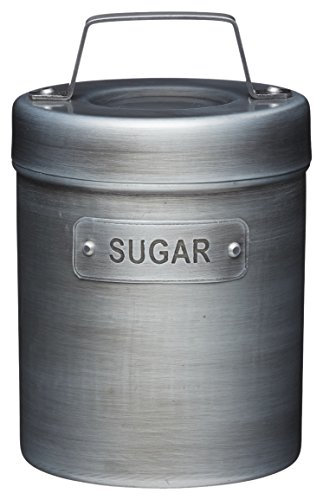 KitchenCraft Industrial Kitchen - Pot à Sucre Vintage en Métal, Style Industriel, 1 L, Gris