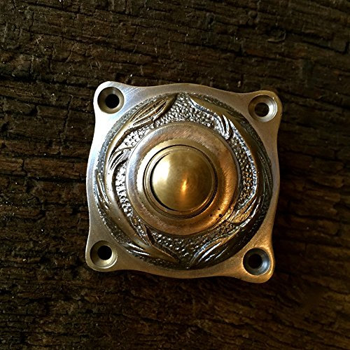 Antikas - Türklingel mit Jugendstil-Motiv - Klingel zu historischer Tür Messing Türschelle