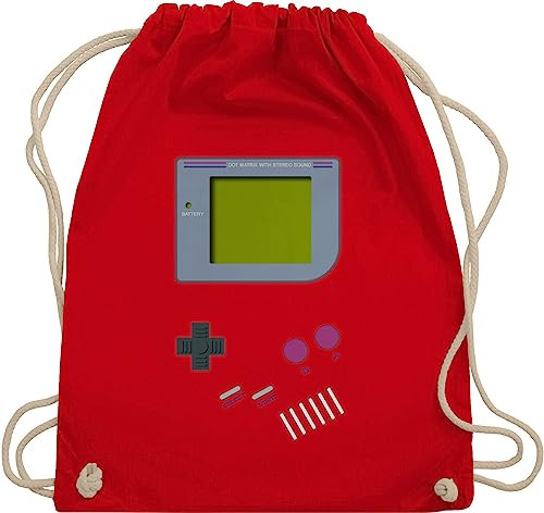 Shirtracer Turnbeutel Rucksack - Karneval & Fasching - Taschen - Gameboy | Nerds I 90s I 90iger I Fastnacht I Fasnacht I Fasnet - Unisize - Rot - retro outfit karnevalsbeutel faschings 90 beutel