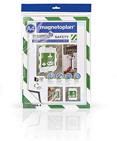 magnetoplan 1131345 Magnetofix Safety Magnetrahmen 5 Stk. A3 grün-weiß