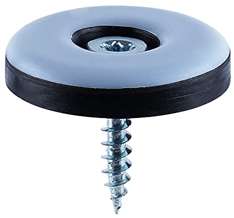 16 Teflon-Möbelgleiter - zum Schrauben - Größe wähbar - eckig und rund - PTFE-Beschichtung/Möbelgleiter/Teflongleiter/Stuhlgleiter (Ø 22 mm)