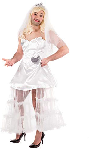Fun Shack FN4569L Run Away Bride Costume, Mens, White, Large