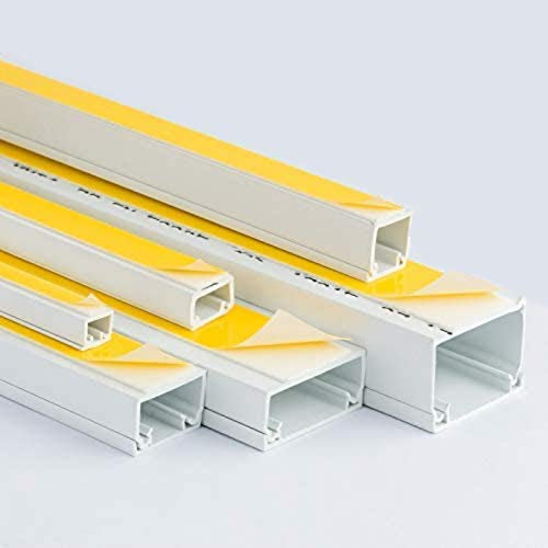 Cable Trunking White, Self Adhesive Cable Cover for Wall, TV Wire Hider – Trunking for Hiding Electrical Cables (10x8mm)