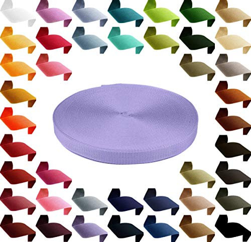 Gurtband 25mm x 12m PP Polypropylen 1,3mm stark 47 Farben, für Taschen, Rucksäcke, Hundeleinen, Gurtband:375 violett