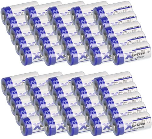 50x CR123 CR123A DL123A Batterien 3V 1550mAh CR17345 Ultra Lithium Foto lose 3 Volt für Digitalkameras, Alarmanlagen, Sicherheitstechnik, Rauchmelder, Taschenlampen AKKUman Set (50er)