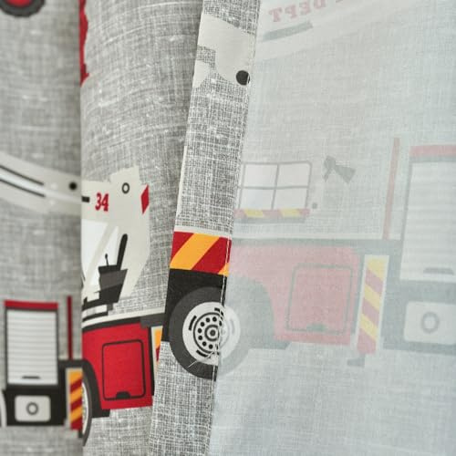 Lush Decor PB&J Make A Wish Feuerwehrwagen, Rot/Grau, 213,4 cm lang x 132,1 cm breit