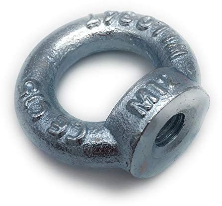 Ringmutter galvanisch Verzinkt C15 - M12 - 5 Stück - Traglast: 340kg [ Größe Wählbar M6 M8 M10 M12 M16] Kranöse Zurröse Ösenmutter Augenmutter ähnl. DIN 582 (M12)