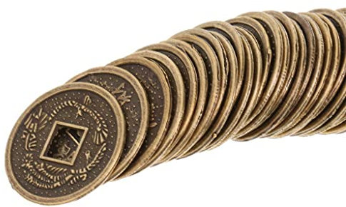 chiwanji 50 Pièces Feng Shui Pièces de Monnaie en de Chance pour Traditionnel Chinois 2 Cm