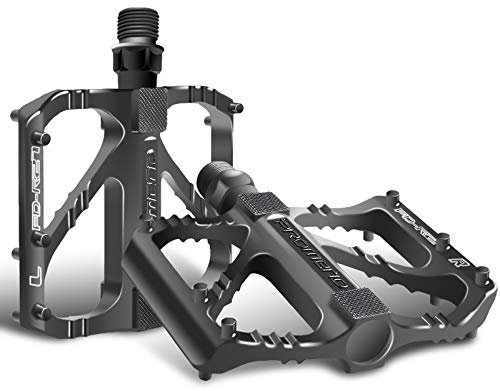 Pédales de vélo, Universelles Pedale VTT Durable et Antidérapant à Plate-Forme Large pour Vélo de Montagne 9/16 BMX Vélo de Route Pliant Accessoires de Vélo (Black3)