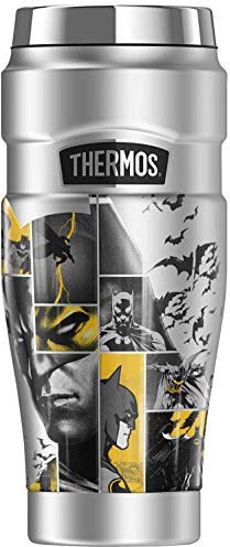 Batman 80 Years Bat Panels, THERMOS STAINLESS KING Stainless Steel Travel Tumbler, Vacuum insulated & Double Wall, 16oz
