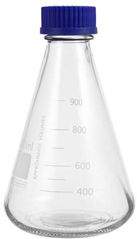 ULTECHNOVO Erlenmeyer Flask 1000mL Conical Experiment Flask Glass Erlenmeyer Flask with Screw Cap for Scientific Laboratory Tools