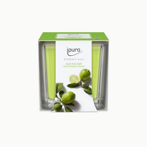 ipuro - dekorative ipuro lime light Duftkerze - minimalistische & puristische Duftkerzen im Glas - intensive Duftkerzen mit spritzigen & blumigen Noten - stilvolle Kerze 125 g