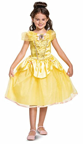 Disney Official Deluxe Princess Belle Dress Up Costume for Girls - Beauty and the Beast Fancy Dress Outfit, 5-6 Years