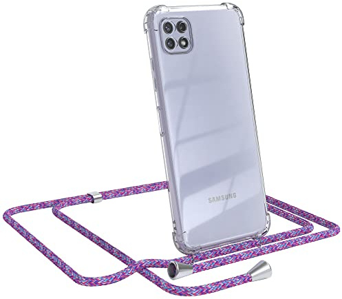 EAZY CASE Handykette kompatibel mit Galaxy A22 5G Handyhülle mit Umhängeband, Handykordel mit Schutzhülle, Silikonhülle, Hülle mit Band, Stylische Kette für Smartphones, Unicorn