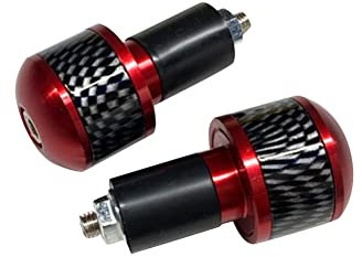 ihreesy Lenkerenden,Motorrad Aluminiumlegierung Lenker Endkappen Stecker Motorrad Lenkerenden Fahrrad Endstopfen Stecker Kompatibel für Innendurchmesser 1,3cm Lenker,Rot