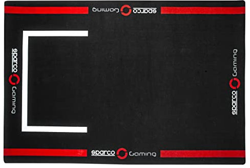 Sparco Cockpit-Teppich, 180 x 120 mm, Schwarz/Rot