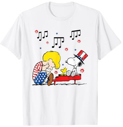 Peanuts Schroeder und Snoopy Americana T-Shirt