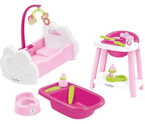 Jouets Ecoiffier - 2888 - Nursery 3 en 1 Poupon - Jeu d'imitaiton pour Enfants - Dès 18 Mois - Fabriqué en France