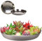 QMBasic PFLANZSCHALE SUKKULENTE SILBER 36cm große runde Blumenschale Metall Tablett Dekotablett Serviertablett