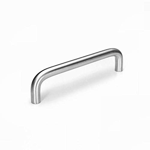 VIBORG 10 Pieces Solid SUS304 Stainless Steel Modern Kitchen Cabinet Cupboard Door Handles Pull Wardrobe Vanity Dresser Drawer Handle Pulls Satini Nickel Brushed (10, Hole-to-Hole: 128mm)