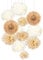 Beige Deko 12 Stk. Pompons Hellbraun Seidenpapier Pompoms Geburtstagsdeko Papier Fächer Braun Pom Poms Set für Hochzeit Babyparty Neutral