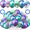 Meerjungfrau Ballon Kit, 30 Stück metallisch Blau Lila Grün und Konfetti Luftballons Set, Perfekt für Mädchen Kinder Geburtstagsfeier Party und Kinder Dusche Party, Festival Hintergrund Dekoration