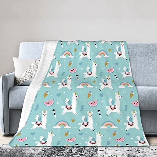 Niedliche Lama-Decke, superweich, Flanelldecke, Klimaanlage, für Bettwäsche, Sofa und Reisen