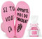 Pcuntslo Chaussette Fantaisie Humour Personnalisé, Chaussette Rose Chaude Hiver Imprimé Lettres pour Femme Maman, Cadeau Chocolat Cupcake pour Saint-valentin Noël Fête des Mères Anniversaire(Pink-1)