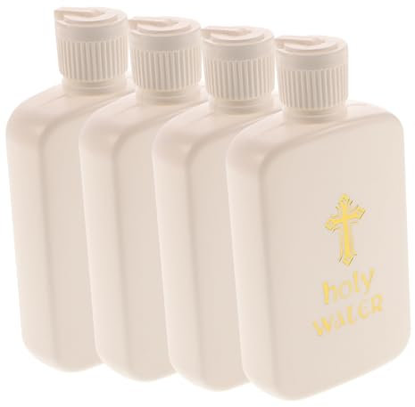 Garneck 4 Stück Taufflasche Weihwasser Escapularios Catolicos Wasserbehälter Religiöse Souvenirgeschenke Weihwasserflasche Der Kirche Plastik Religiöse Gegenstände Haushalt Reisen Weiß