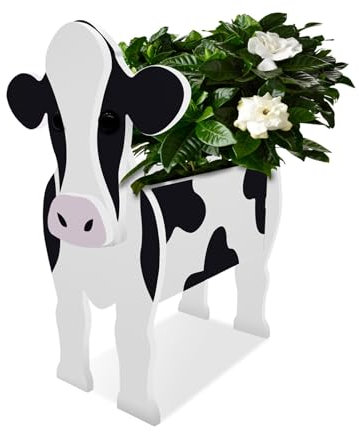 Verdant Touch Kuhförmiger Blumentopf: niedlicher Kuh-Pflanzgefäß für den Außenbereich, Garten, Hofdekoration, Sukkulenten- und Pflanzentablett, Bauernhofthema, Büro und Heimdekoration