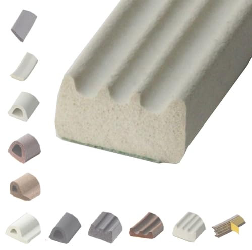 BRESKO 6-100 m Fensterdichtung Selbstklebend Dichtung Gummidichtung Epdm Türdichtung Dichtband Gummi Fenster Profil Abdichtung Dichtungsprofil (EE - 15x8 mm - weiß, 100 m)