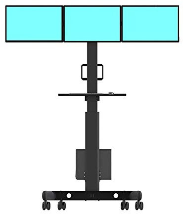 CAFIEDR Rollbarer TV-Ständer, mobiler TV-Wagen für 24–30 Zoll Höhenverstellung, feststellbare Lenkrolle für Flachbildschirme, LED-LCD-Plasma-Bildschirme, Messe-TV-Ständer, Multimedia-Wagen