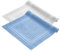 Komfortec Badvorleger Set 2 Teilig, Frottee Duschvorleger, Waschbar Duschmatte & Badteppich, 600 g/m² &100% Baumwolle, Saugfähig & Schnelltrocknend, 50 x 70 cm,Hellblau/Weiß
