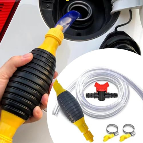 YiYunTE Bomba Agua Manual Bomba Transferencia Combustible Trasvase Gasoil Bomba con 2M Mangueras Sifón Gasolina Manual Bomba Trasvase Pecera Bomba Mano Succión Bomba Extractora Aceite Coche Bomba