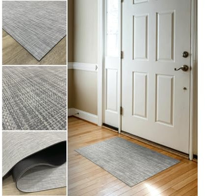 Tadi & Imperio1979 Alfombra Vinilo Trenzado - Vinílica 60x40 Para Exterior, Cocina, Salón y Recibidor