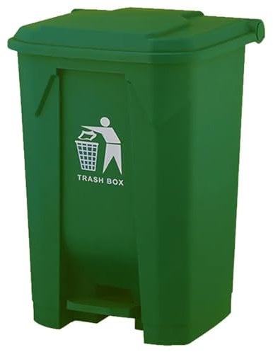 Recycling Dustbin Rubbish Pedal Bin Waste Trash Bin | Foot Pedal Bin Home Bedroom Bathroom Kitchen | Indoor Outdoor Rubbish and Waste Bin with Pedal | Bin Recycling Waste Dustbin (Green, 80 Litre)