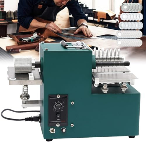 Elektrische Lederschneidemaschine-Stapelschneiden,Schneidwerkzeug für Lederstreifen mit einstellbarer Geschwindigkeit,Schnittbreite:2–86mm und mit 1/2/5/10mm Dichtung und Kantenfaltfunktion
