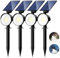 nipify 4 Pezzi Faretti Solari a Led da Esterno, 3 Modalità Luci Solari da Giardino Potenti, Impermeabile Lampade Solare per Patio, Garage, Cortile, Parete, Prato (Bianco)