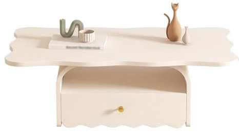 YQINQIN83B Couchtisch Moderner weißer Couchtisch for kleine Wohnzimmer, kreatives minimalistisches Design, einfache Montage, stilvolle Wohnmöbel Beistelltisch