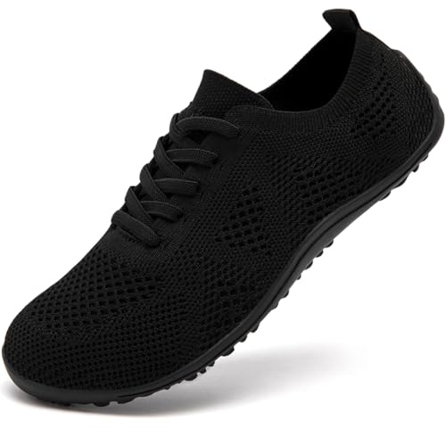 DLWKIPV Women's Barefoot Shoes, All_Black, Size US 8