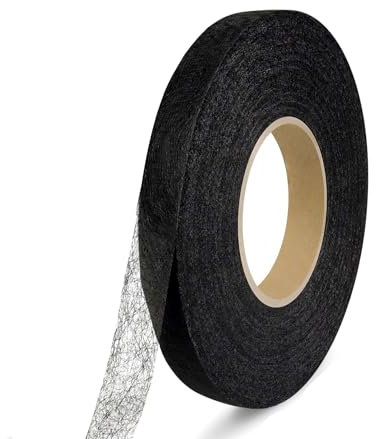 100 Meter Saumband zum Aufbügeln Schwarz Bügelband 10 mm Breit Bügelsaumband Selbstklebende Nahtband zum Reparieren Stoff, Gardinen, Hosen, Kleidung ohne nähen Iron on Hem Tape (100 M-1 cm Schwarzer)