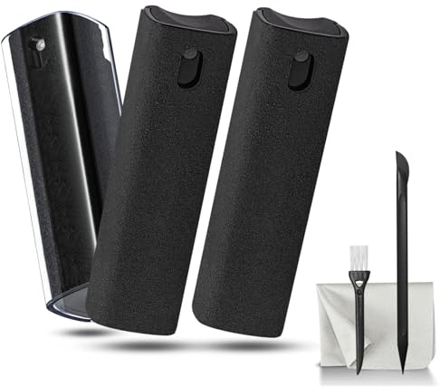 walrfid 2 Pcs Car Screen Cleaner Spray and Wipe, TV Computer Laptop Touchscreen Mist Cleaning Kit Wipe for CD Disc, Electronic Cell Phone Tablet Monitor LCD LED Flat Screens