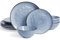 Richmount Ocean 12 Piece Dinner Set, Irregularly Shaped Plates and Bowls Set, Dinner Sets for 4, Reactive Glaze Dinnerware Sets, Dishwasher & Microwave Safe, Stylish & Durable, Service for 4, Blue