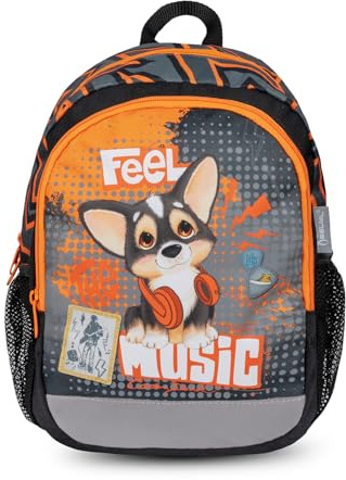 Belmil Kindergartenrucksack mit Brustgurt und Namensschild für 3-6 Jährige/Krippenrucksack Kindergartentasche Kindertasche (Feel The Music 2)