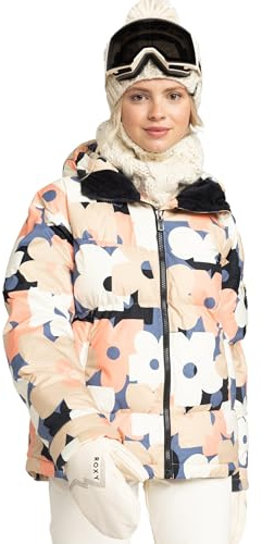 Roxy Women's Alofted Puffy Jacket – 10K Waterproof, Insulated Snowboard Jacket, PFAS-Free, Wild Wind, X-Small