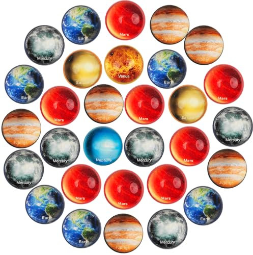 30Stk Gummiball Planetarisches, 32mm Langlebig Kleine Gummi Bouncy Ball, Planetarisches Gummi Ball, Feine Verarbeitung Farben Glitzer Hüpfbälle, Stern Solide Hüpfbälle Rund für Geschenk Partyspiele