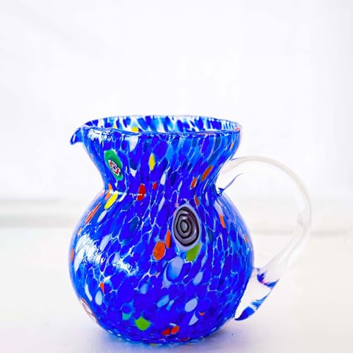 MurArt Brocca in Vetro di Murano 1000 ml Collezione MAREA Alta 15cm Lavorato a Mano Made in Italy